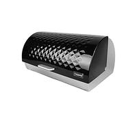 Maestro MR-1676BL Boîte à pain à couvercle coulissant Réserve de pain Design élégant Acier inoxydable Noir