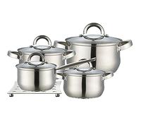 Maestro Batterie de cuisine MR-2021 Acier inox, induction, 9 pcs, couvercles, dessous de plat Argent