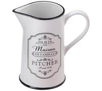 Maestro Paris Maison Pichet en céramique avec anse Pichet à lait 1 l Blanc/noir