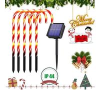 MAESTROHA 10PCS Cannes de Noël, Lumières solaires de canne à sucre pour l'extérieur, Décoration de Nöel