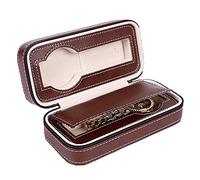 Maestrorelojero - Étui de luxe pour montres avec fermeture éclair pour 2 montres | Sécurité et ordre | Design plaque centrale | Portable pour hommes et femmes | Marron