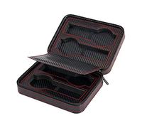 Maestrorelojero - Étui de Luxe pour Montres avec Fermeture éclair pour 4 Montres | Sécurité et Ordre avec 2 grilles | Design Plaque Centrale | Portable pour Hommes et Femmes | Noir Carbon Fiber