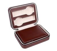 Maestrorelojero - Étui de luxe pour montres avec fermeture éclair pour 4 montres | Sécurité et ordre | Design plaque centrale | Portable pour hommes et femmes | Noirs, Marron,