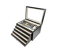 Maestrorelojero - Vitrine en Bois pour 56 Stylos | Plateau Porte Stylo | Présentoir à Stylo | En Bois Noir