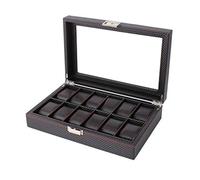 MaestroRelojero Vitrine pour 12 Montres PU Fibre de Carbone