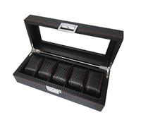 Maestrorelojero Vitrine pour 5 Montres PU Fibre de Carbone