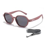 Maesy Lunettes de Soleil Enfant 1-3 Ans - Verres Polarisés UV400 Catégorie 3 - Monture Flexible avec Bandeau Ajustable - Design Hexagonal, Confortables et Sécurisées - Yana, Violet