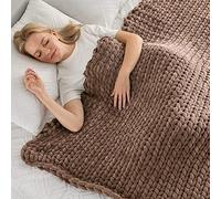 Maetoow Couverture en Tricot Chenille épaisse Faite à la Main - Chaude et Confortable - pour canapé, lit, décoration d'intérieur, Banque - Style bohème - 152,4 x 203,2 cm - Marron
