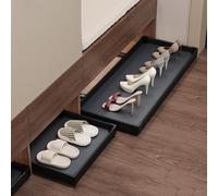 MAFAGE Rangement à chaussures extensible sous le lit, organiseur de tiroir de cuisine avec fonction Push to Open pour armoire à chaussures, armoire, cuisine, sous-lit (noir, 41 x 31 cm)