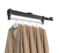MAFAGE Tringle à vêtements extensible pour retirer les cintres - Barre télescopique réglable (597 mm, noir)