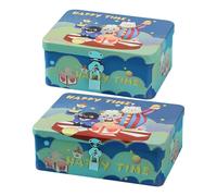 Mafagwre 2 Pcs Boîte De Rangement Rétro Avec Serrure, Boîtes En Tôle Avec Couvercle, Boîte En Métal Rectangulaire, Boîte De Conservation Rétro Plat, Boîte De Rangement Vide Pour Bonbons Et Objets (A)
