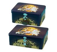 Mafagwre 2 Pcs Boîte De Rangement Rétro Avec Serrure, Boîtes En Tôle Avec Couvercle, Boîte En Métal Rectangulaire, Boîte De Conservation Rétro Plat, Boîte De Rangement Vide Pour Bonbons Et Objets (B)
