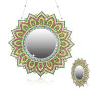 Mafagwre 5d DIY Diamond Painting Miroir, Mandala Peinture Au Diamant Miroirs De Maquillage, Suspension Peinture Diamant Miroir, Diamond Painting Miroir Mural pour Filles Femmes Cadeaux (B)