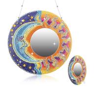 Mafagwre 5d DIY Diamond Painting Miroir, Mandala Peinture Au Diamant Miroirs De Maquillage, Suspension Peinture Diamant Miroir, Diamond Painting Miroir Mural pour Filles Femmes Cadeaux (C)
