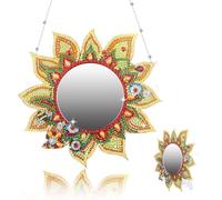 Mafagwre 5d DIY Diamond Painting Miroir, Mandala Peinture Au Diamant Miroirs De Maquillage, Suspension Peinture Diamant Miroir, Diamond Painting Miroir Mural pour Filles Femmes Cadeaux (D)