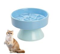 Mafagwre Gamelle Anti Glouton Chat, Gamelle en Céramique pour Chats, Bols en Céramique pour Slow-Feeder, Écuelle avec Labyrinthe Interactif, Bol Nourriture Anti-Vomissement pour Chaton (Blue)