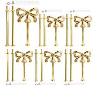 Mafagwre Lot De 6 Presentoir A Gateau, 3 Étages Tiges Pour Stand À Gâteau, Accessoires Pour Stand À Gâteaux Kits, Support Gâteaux Tige Métallique Pour Mariage Anniversaire Fête (A)