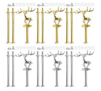 Mafagwre Lot De 6 Presentoir A Gateau, Support Gâteaux Tige Métallique, Accessoires Pour Stand À Gâteau Kits, 3 Étages Tiges Pour Stand À Gâteaux Pour Mariage Anniversaire Fête