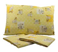 Mafalda Drap-housse avec élastique pour matelas 30 x 70 cm - Toile imprimée - Couleurs rose/bleu/vert fantaisie ourson - 100 % coton - Fabriqué en Italie (jaune)