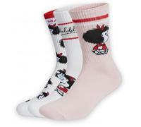 Mafalda Lot de 3 paires de chaussettes pour femme - Licence officielle - En coton doux - Blanc et rose - Taille EU 36-40 / UK 3,5-7