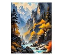 Mafenr Art Paysage Peinture Numero Adulte, Paysage Kits de Peinture au Numéro, Coloriage Numerote Pour La Décoration De La Maison (40x50 cm)