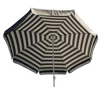 Maffei Art 181 parasol rond, cm 200, coton duplex. Made in Italy. Couleur taupe/rayé taupe