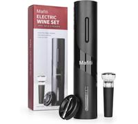 Mafiti Décapsuleurs électriques pour vin rouge, coffret cadeau, tire-bouchon avec coupe-capsule, bouchon à vide, aérateur de vin, bec verseur pour Noël, Saint-Valentin, fête des pères (3 en 1)
