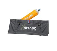 MAFLASK Ceinture Running/Trail - Sac Banane Sport Étanche - Zéro Rebond - 4 Poches - Support Téléphone 6,9 Pouces - Homme Femme - Trail, Jogging, Fitness, Vélo, Course à Pied + 1 Flasque 500ml | M
