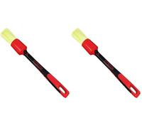 Mafra - Brosse White Car Detailing Dimensions 24 mm, Brosse pour Surfaces Intérieures et Extérieures: Jantes, Plastiques, Moteur, Volant et Coutures des Sièges (Lot de 2)