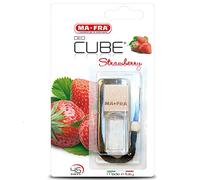 Ma-Fra Deo Cube Strawberry, Diffuseur de Parfum à la Fraise, Rafraîchit l'habitacle de la Voiture et Les Petits Environnements, Design élégant en Forme de Cube et Capuchon en Bois, Longue Durée, 5ml