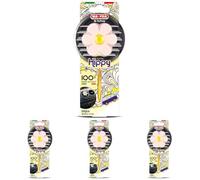Mafra, Hippy Heaven's Door, Parfum de Voiture, Rafraîchisseur d'air de Voiture avec Design de Fleur en Caoutchouc, Couleur Blanche, Parfum Doux et Sucré Jusqu'à 6 Semaines, 1 unité (Lot de 4)