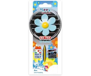 Mafra, Hippy Love Freedom, Rafraîchisseur d'air pour Voiture, Fleur en Caoutchouc Bleue Parfumée à la Vanille, Dure de 6 à Plusieurs Semaines, 1 unité