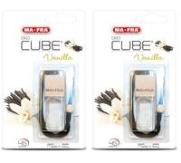 Mafra, Parfum de Voiture et Vanille, Rafraîchit l’Intérieur et Petits Environnements, Design Élégant en Forme de Cube et Bouchon en Bois, Durée Longue d’Évaporation, 5ml (Lot de 2)