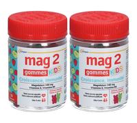 MAG 2 - Gommes kids Croissance et Immunité Sans sucres ajoutés Complément alimentaire à base de magnésium, vitamine B6 D 30 gommes Gummies 2x30 pc(s)