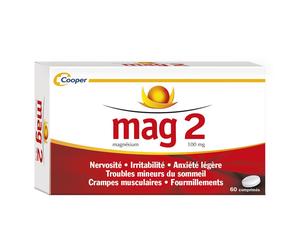 MAG 2 - Magnésium Nervosité, Irritabilité, Anxiété légère, Troubles mineurs du sommeil 60 comprimés Comprimé(S) pc(s)