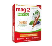 Mag2 Phyto Energie Complément Alimentaire Magnésium B6 Ginseng Nervosité Fatigue 30 Ampoules