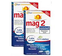 Mag 2 Sommeil Pack 1 Mois - NOUVELLE FORMULE - Difficultés d'endormissement, nervosité, fatigue - Lot de 2 x (15 comp LP + 15 comp. plantes)
