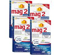 Mag 2 Sommeil Pack 2 Mois - NOUVELLE FORMULE - Difficultés d'endormissement, nervosité, fatigue - Lot de 4 x (15 comp LP + 15 comp. plantes)