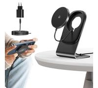 Mag Safe Chargeur magnétique sans Fil avec Support, 15 W, Compatible avec iPhone 14/14 Pro/14 Pro Max, iPhone 14/13/12, Chargeur sans Fil pour AirPods 2/3/Pro - Noir