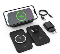 Mag-Safe Chargeur sans Fil 3 en 1, Pliable, 15 W, Station de Charge inductive, pour iPhone 15/14/13/12, Apple Watch et Air Pods, Chargeur sans Fil avec Chargeur USB C