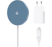 Mag-Safe Compatible Fast Charger With Power Supply 20w Usb C Magnetic Wireless Charger For Iphone 16/15/14/13/12 Series And Blue