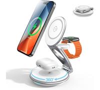 Mag-Safe Induction Charger 3 In 1 Fast Wireless Charging Station For Iphone 16 15 14 13 12 Pro/Max/Plus, Apple Watch 9 8 Se 7 6 5 4 3 2, Airpods 2/3/Pro (30w Charger Included)