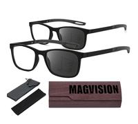 Mag Vision Glasses 2.0,2025 New Magvision Glasses for Old Women Men,Magvision Eyeglasses Intelligent Zoom Anti Blue (BLACK, 2PCS, 2.5)