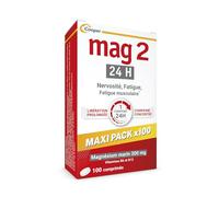 MAG2 24H - Magnésium Marin 300mg + Vitamines B6 B12-100 comprimés