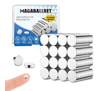 MAGABALLNET 100 Petits aimants puissants pour frigo - 6 * 2mm - Mini aimants Ronds - Aimants puissants pour Tableaux Blancs, Tableaux magnétiques, réfrigérateurs, travaux manuels