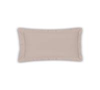 MAGANO® Housse de coussin de luxe 40 x 80 cm taupe - Bambou et satin de coton - Qualité supérieure 400 TC - Hypoallergénique et régulateur de température - Volant plat 5 cm - Taie d'oreiller 40 x 80