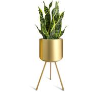 magarz Pot de Fleurs en métal du Milieu du siècle avec Supports, élégant et Moderne, Convient pour orchidée, aloès, décoration intérieure et extérieure, 19 cm de Large, 45,7 cm de Haut