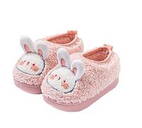 Magasin de courses pour l'hiver garçons et filles maison intérieur mignon en laine rembourrée pantoufles bébé bébé chaussures en coton chaussons enfants garçons doublés, Rose, 22 EU