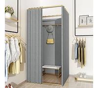 Magasin De Vêtements De Vestiaire Portable, Dressing Carré - Rideau De Confidentialité For Bureau Extérieur, Centre Commercial, Tuyau Audacieux, Grande Capacité D'espace(C,100x80x200cm)