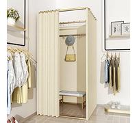Magasin De Vêtements De Vestiaire Portable, Dressing Carré - Rideau De Confidentialité For Bureau Extérieur, Centre Commercial, Tuyau Audacieux, Grande Capacité D'espace(Large,100x80x200cm)